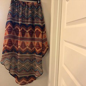 BOHO Summer Asymmetrical Multi Colored Skirt